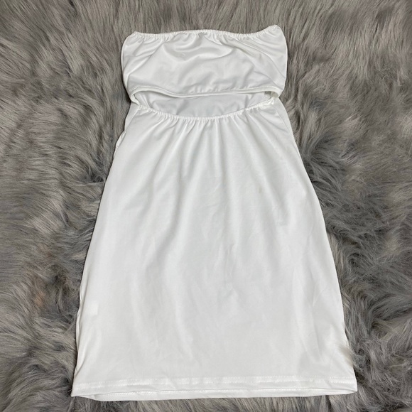 Outspoken Clothing Co. Tube Top Cutout Mini Dress White - Picture 2 of 3